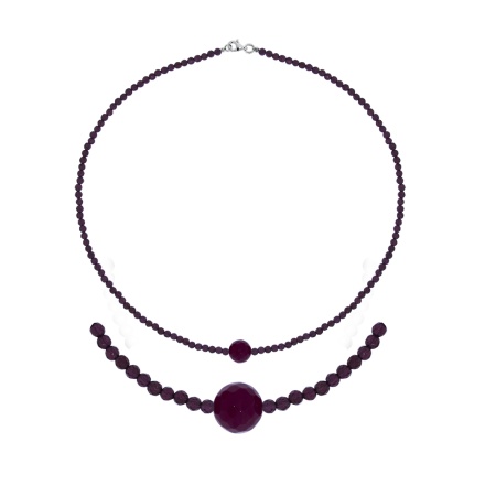 Колье из серебра с агатами 8340656105-40-37