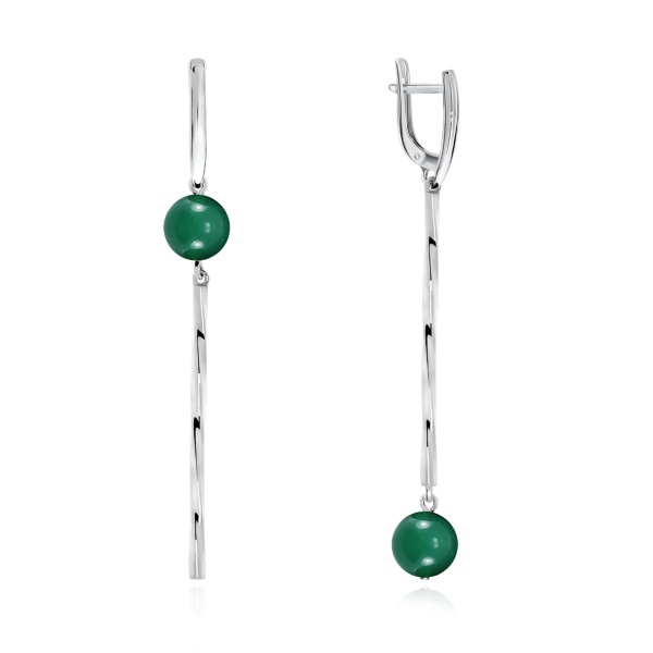 Серьги из серебра с агатами 2340390723-60 от KRASNOE, металл Серебро, вставка Агат