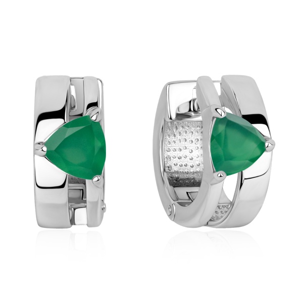 Серьги из серебра с агатом в ювелирном интернет-магазине