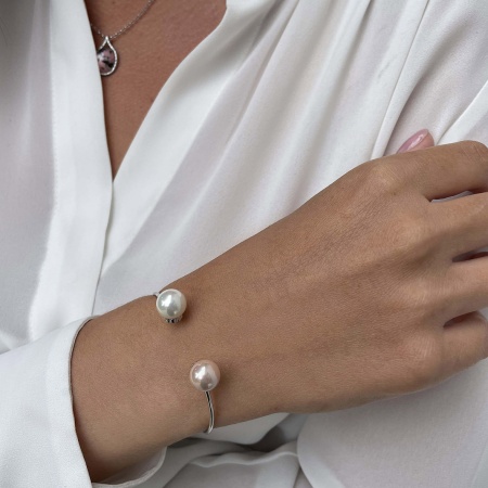 Купить браслет из серебра с жемчугом