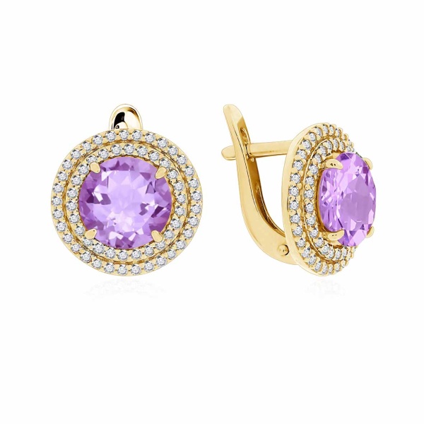 Серьги из серебра с аметист со скидкой