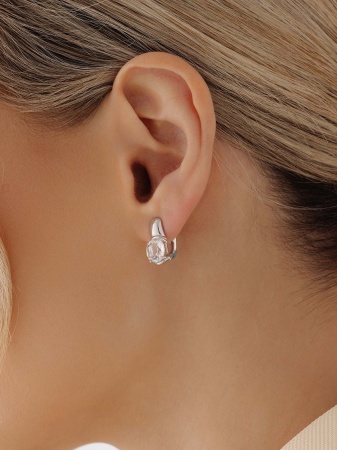 Серьги из серебра с горным хрусталём