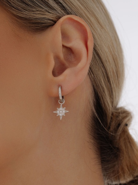 Серьги из серебра с фианитом