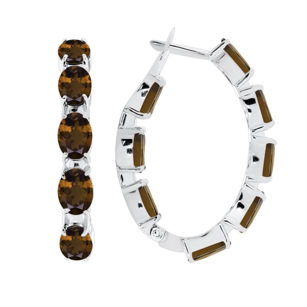 Серьги из серебра с топазами 2340101183 от KRASNOE, металл Серебро, вставка Раухтопаз