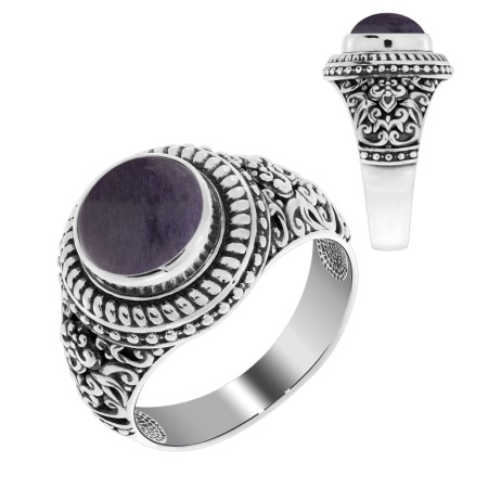 Купить кольцо из серебра с чароитом в интернет-магазине KRASNOE
