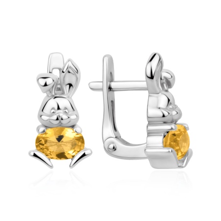 Серьги из серебра с фианитами
