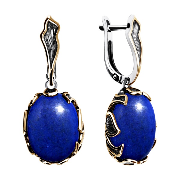Серьги из серебра с лазуритом