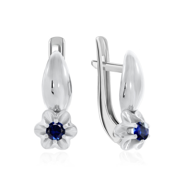 Серьги из серебра с корундом 2340160432-80 от KRASNOE, металл Серебро, вставка Корунд Натур.