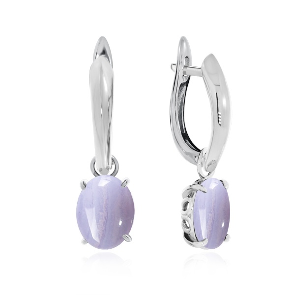 Серьги из серебра с агатами