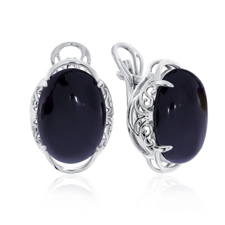 Серьги из серебра с агатами