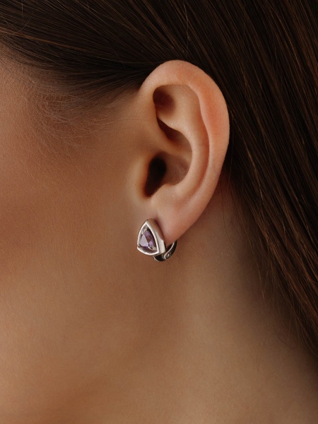 Серьги из серебра с аметистами в ювелирном интернет-магазине