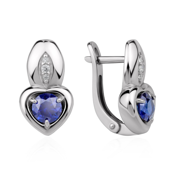 Серьги из серебра с ситаллом