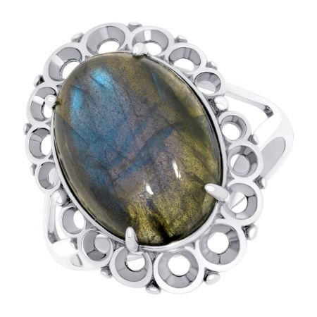 Купить кольцо из серебра с кошачьим глазом в интернет-магазине KRASNOE