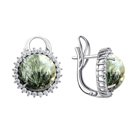 Серьги из серебра  2340921977 от KRASNOE, металл Серебро, вставка Серафинит