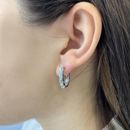 Серьги из серебра с топазами 2340071182 от KRASNOE, металл Серебро, вставка Топаз Sky