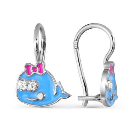 Серьги из серебра с фианитами 3647014097 от KRASNOE, металл Серебро, вставка Фианит