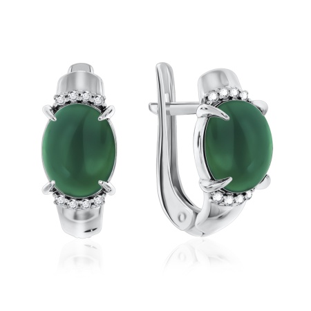 Серьги из серебра с агатом