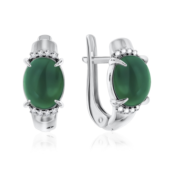 Серьги из серебра с агатом