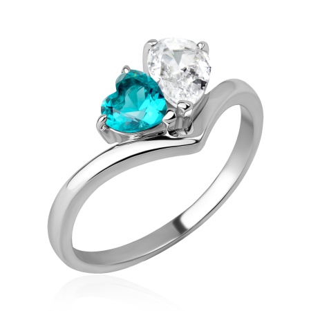 Купить кольцо из серебра с фианитом и ситаллом в интернет-магазине KRASNOE