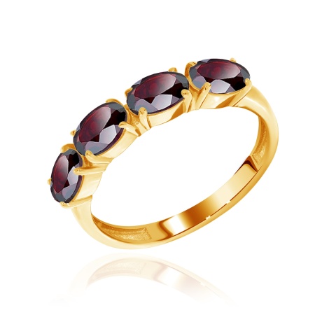 Купить кольцо из серебра с гранатами в интернет-магазине KRASNOE