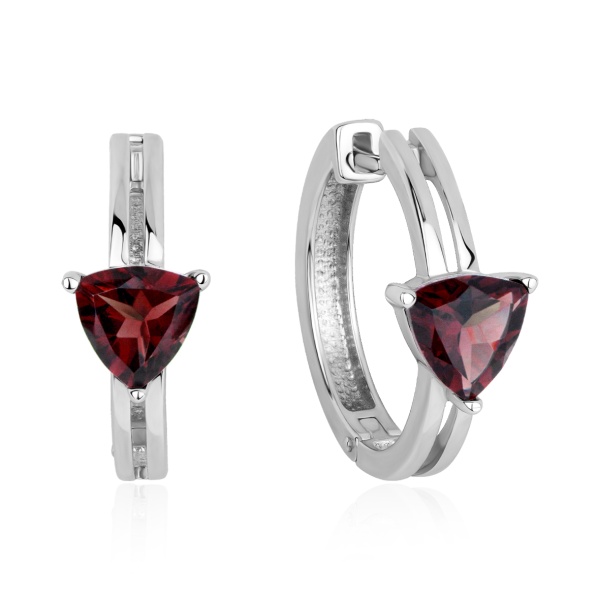 Серьги из серебра с гранатом