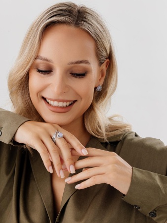 Серьги из серебра с агатами 2310391601-84 от KRASNOE, металл Серебро, вставка Агат