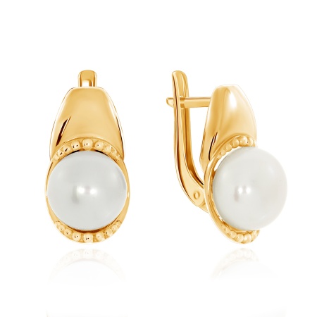 Серьги из серебра с жемчугами и жемчугами 2320050895 от KRASNOE, металл Серебро, вставка Жемчуг