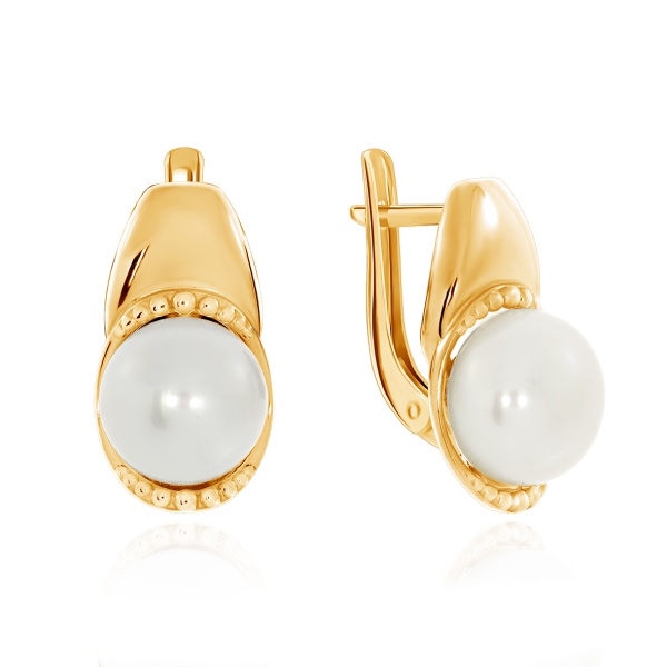 Серьги из серебра с жемчугами и жемчугами 2320050895 от KRASNOE, металл Серебро, вставка Жемчуг