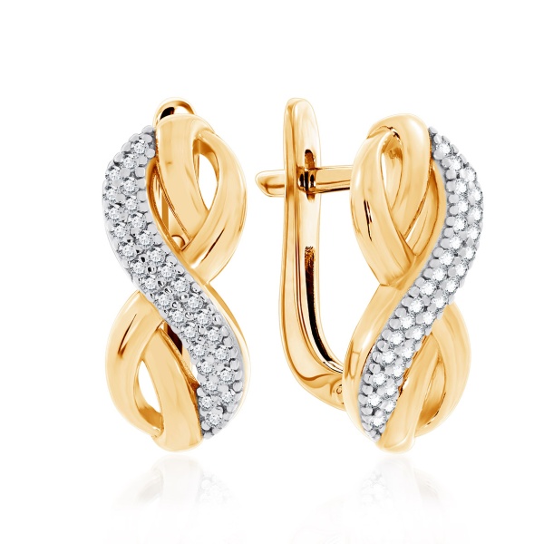 Серьги из серебра с фианитом со скидкой