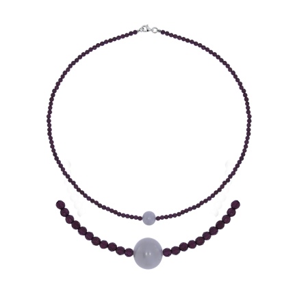 Колье из серебра с жемчугом и гранатами 8340156105-45