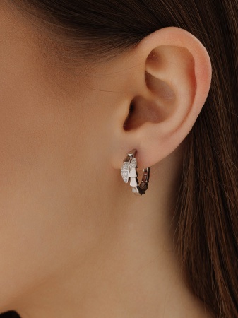 Серьги из серебра с фианитом