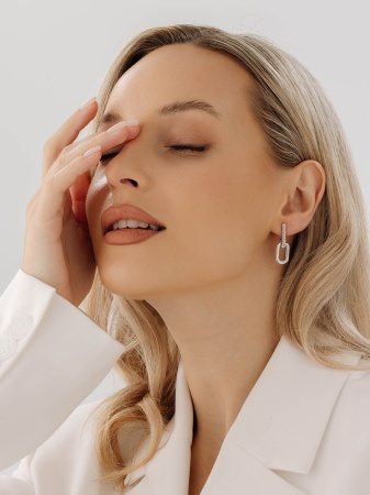 Серьги из серебра без вставок 2340405591 от KRASNOE, металл Серебро, вставка Без вставок