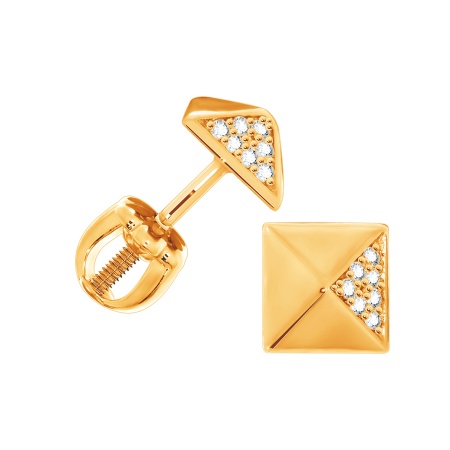 Пусеты из серебра с фианитами