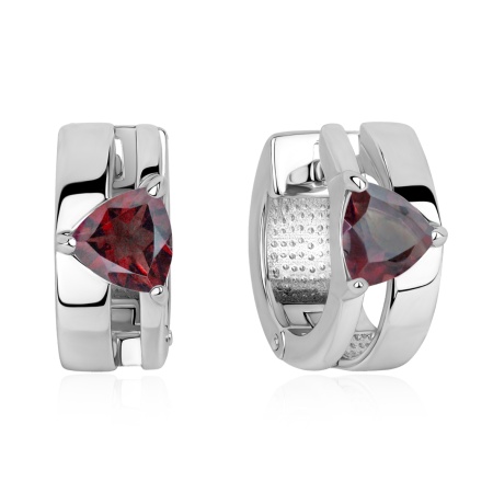 Серьги из серебра с гранатом