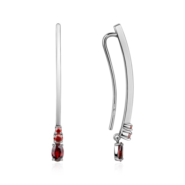 Серьги из серебра с фианитами в ювелирном интернет-магазине