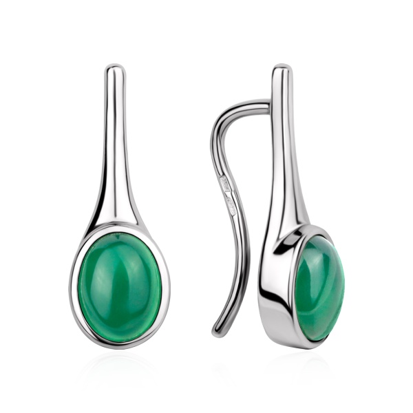Серьги из серебра с агатами