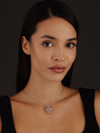 Купить подвеска из серебра с кристаллами, кристалл ювелирныйами, кристалл ювелирныйами и фианитами