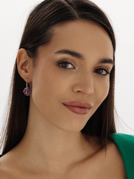 Серьги из серебра с фианитами в ювелирном интернет-магазине