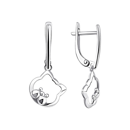 Серьги из серебра без вставок 2340405202 от KRASNOE, металл Серебро, вставка Без вставок