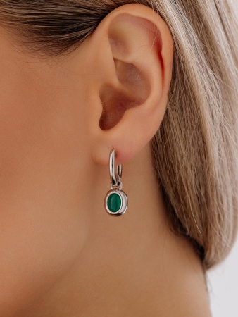 Серьги из серебра с агатами