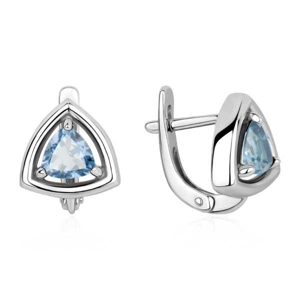 Серьги из серебра с топазами