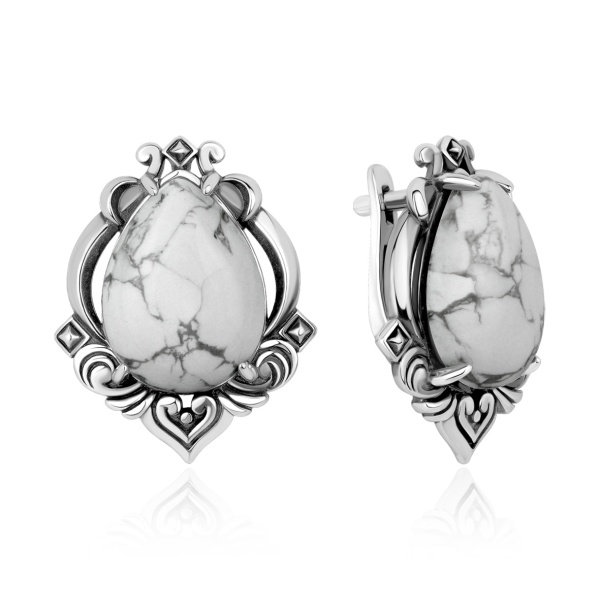 Серьги из серебра с кахолонгом в ювелирном интернет-магазине