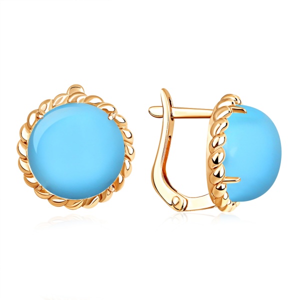 Серьги из серебра с бирюзой (имитация из природного материала) в ювелирном интернет-магазине