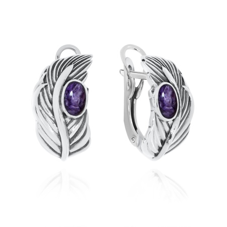 Серьги из серебра 2310461600 от KRASNOE, металл Серебро, вставка Чароит