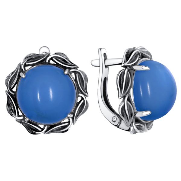 Серьги из серебра с бирюзой