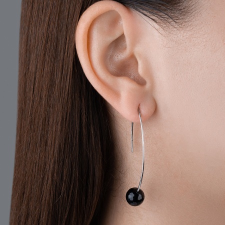 Серьги из серебра с агатами 2340391063-20 от KRASNOE, металл Серебро, вставка Агат