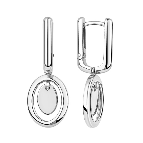 Серьги из серебра без вставок 2340405307 от KRASNOE, металл Серебро, вставка Без вставок