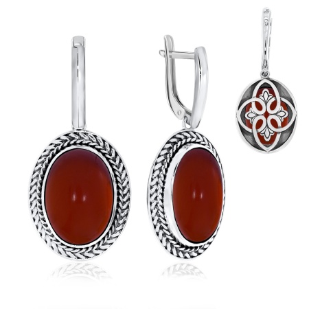 Серьги из серебра с агатом