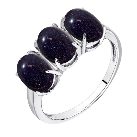 Купить кольцо из серебра с авантюрином в интернет-магазине KRASNOE