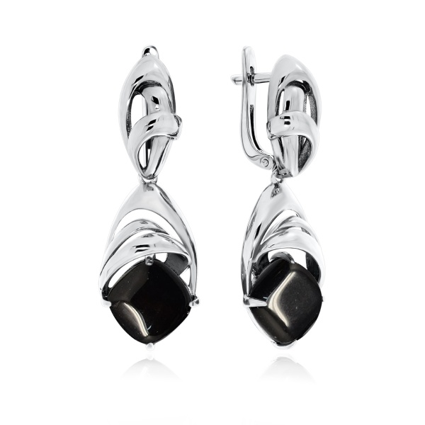 Серьги из серебра с агатом 2340390952-20 от KRASNOE, металл Серебро, вставка Агат